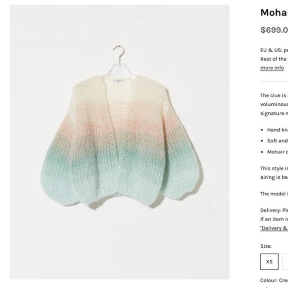 Maiami Mohair Bomber Cardigan, Ombre - Picture 2 of 6